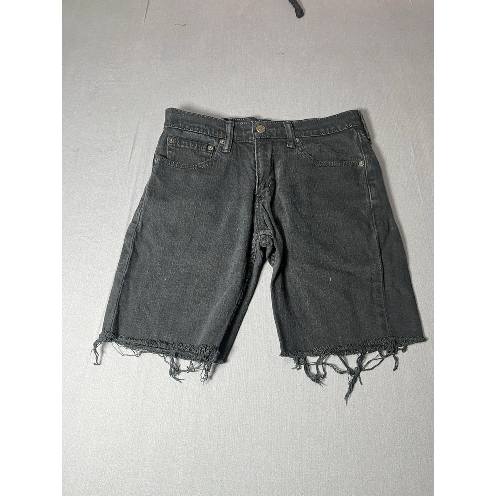 Levi's Mens Denim Shorts W29 Black Distressed